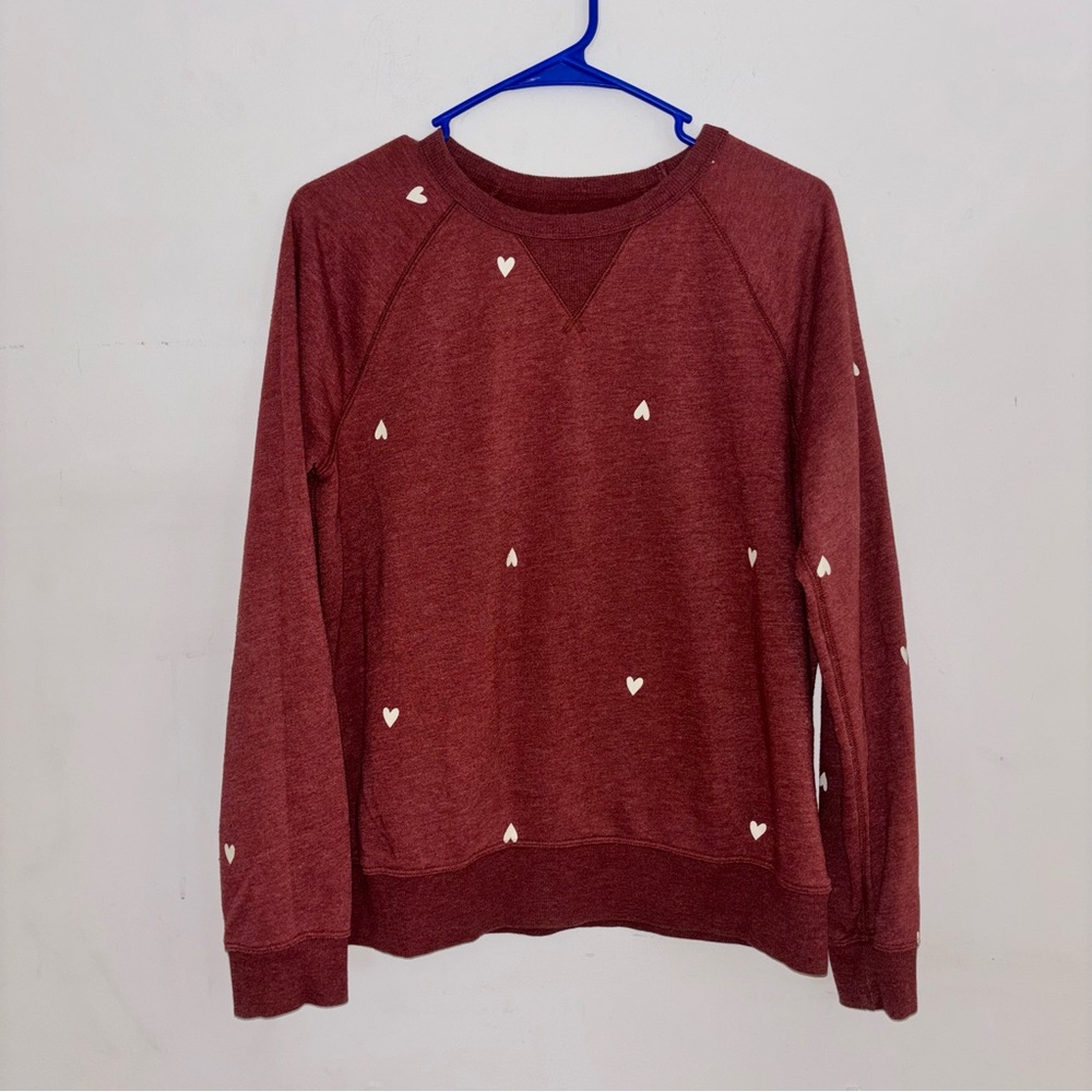 Sonoma Heart Print Sweatshirt Size M Cozy Pullover